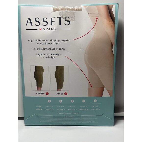 Assets By Spanx High Waist Shaper Short In Nude Sz 5 New - Picture 5 of 6